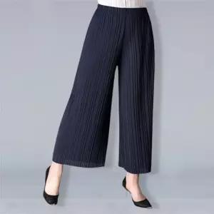 와이드 9부 밴딩 플리츠팬츠 여성 여름 아이스 쿨 주름바지