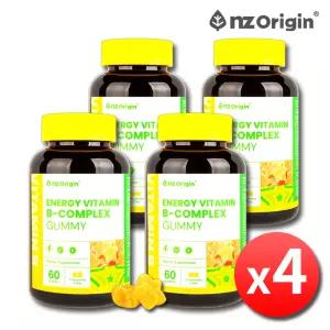 엔젯오리진 에너지 비타민B 컴플렉스 젤리 구미 60개 x 4병 어린이 키즈 유아 활성 수용성 비타민B군 비군