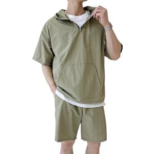남자아노락세트 봄자켓 반바지 셋업 남성 후드 반팔티 바람막이