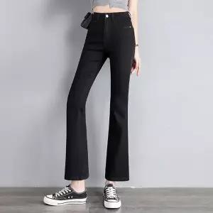 KARRA 슬림부츠컷라인블랙팬츠_A4S0290