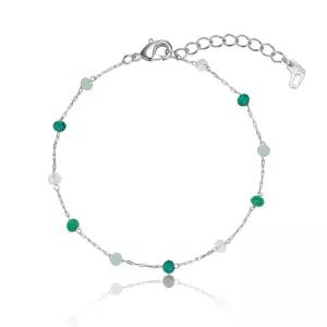 [엘르주얼리] 그린 비즈 포인트 팔찌 ELBRBB101