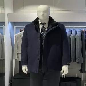 [트루젠][트루젠] 트루젠 네이비투톤 캐시미어혼방 머스크랫 하프코트 2444CL150412 (P003678487)