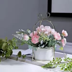 플로아 라넌큘러스 조화 화분(핑크)/선물용/인테리어/장식용/홈데코/사무실/카페/업소용/인조/식물/장식