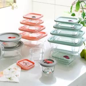 내열유리 밀폐용기 전자렌지 원형 스팀홀