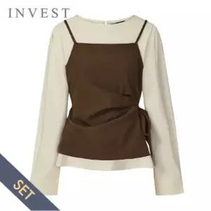 [인베스트] 베이직 블라우스+뷔스티에 세트_IN5F1BL5081