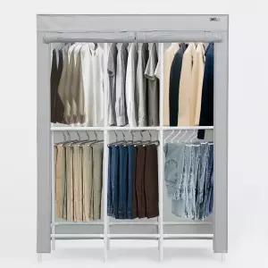 비키니옷장 시스템 커튼 선반 행거 1500 조립식 간이 옷장 이동식 옷걸이