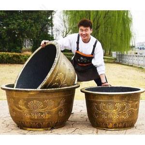 특대형 무구멍 수련 수족관 화분 구멍O 수생식물 고동색 나무 수반 연꽃 가든 세라믹 재배