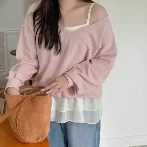 [제작/빅사이즈]이블렛 디뷰아 딥 V넥 맨투맨 제이스타일