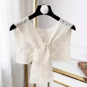 레이스 크로셰 아우터 장식용 스카프 넥케이프 카라 목