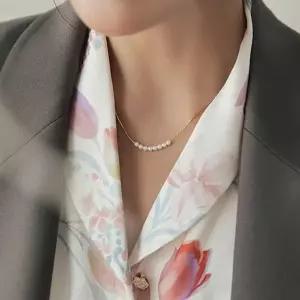 담수진주 심플 길이조절 연장 18K 도금 써지컬-WD58605