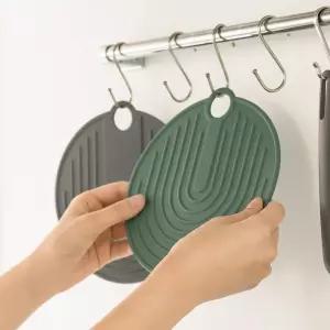 국산 실리콘 냄비 받침 주방 다용도 받침대 원형/식탁 가정용 테이블 후라이팬 뚝배기 깔개 깔판 매트 내열