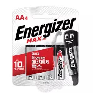 알카라인 건전지 AA 4개입 LR6 배터리 1.5v 에너자이저 맥스