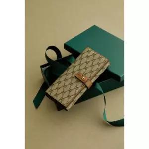 국내 매장판 헤지스 vk 지갑 선물포장HIWA4E883W2_여성 브라운 로고패턴 가죽 장지갑 여성 여자 정품