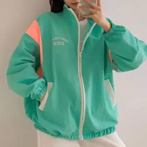 빅사이즈 511 하이넥자수배색집업 DPOV553