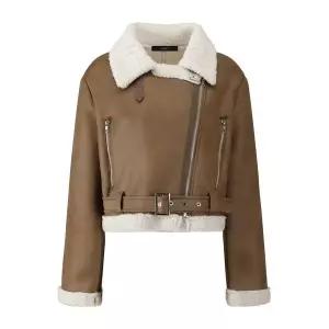 [하프클럽/르샵]하이넥 크롭 버클 무스탕 자켓 (DP4JK002A)