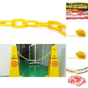 플라스틱 체인 노란색 5M/출입금지/펜스/사슬/차단줄/출입금지끈/주차금지/체인걸이대/안전/고리줄/쇠사슬