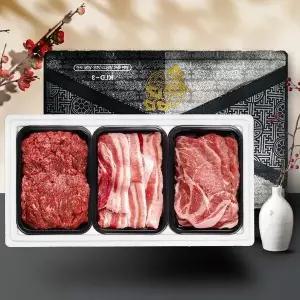 [한우한돈 선물세트]불고기+삼겹살+목살(팩당 400g)