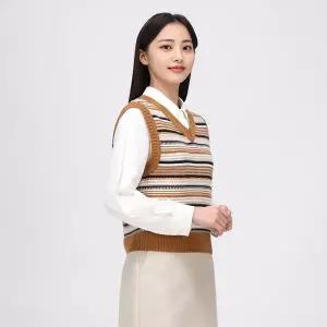 [케네스레이디](신세계 사우스시티)[BYLYNN] 울 블렌드 스트라이프 브이넥 베스트 EKVTOK0100