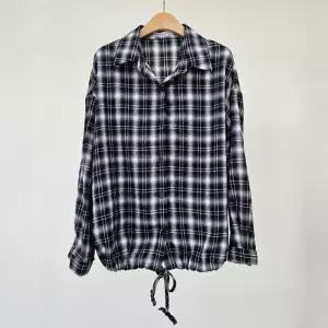 빅사이즈 510 에반체크스트링카라남방 DIRS858