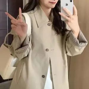 [라일리여성의류] Rly 클래식 체크 포인트 더블 트렌치코트