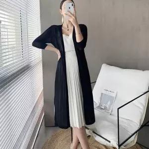 [라일리여성의류] Rly 여성 롱 시스루 가디건 여름 루즈핏 아우터