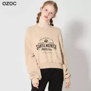 오조크 레터링 기모 맨투맨 티셔츠