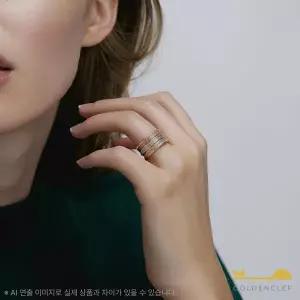 골든클레프 18K 삼색 트리플 메쉬 반지