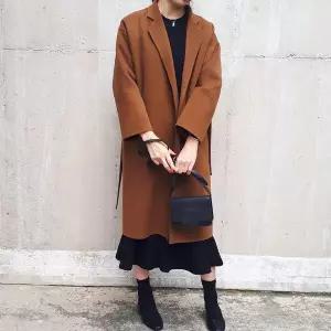 [하프클럽/]울 캐시미어 국산 핸드메이드 롱 코트 66 77 88 빅사이즈 40대 50대