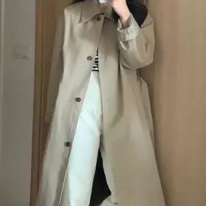 [라일리여성의류] Rly 여성 체크 롱코트 클래식 트렌치 아우터 데일리룩