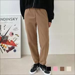 [라일리여성의류] Rly 여성 겨울 기모바지 허리밴딩 편한바지 방한 조거