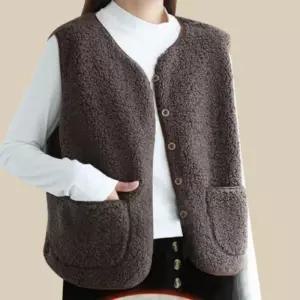 [라일리여성의류] Rly 양털 여성 뽀글이 플리스 수면 퍼 조끼 이너