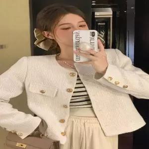 [라일리여성의류] Rly 트위드 스탕 라운드넥 긴팔 트렌치코트 케이프코