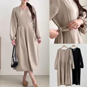 위쉬몰 BN 리본플리츠주름원피스(V383H510) 빅사이즈