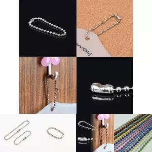 (12개) 구슬줄 만들기 은색 실버 큐방줄/군번/키링/부자재/재료/연결/고리/체인/구슬/악세사리/인형/열쇠