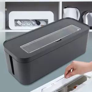 마이룸 멀티탭정리함 투명덮개 리템 케이블 O 플러스/통기성/셋톱/콘센트커버/전선정리/안전/선반/덮개