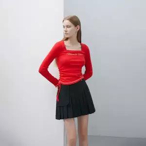 [에고이스트](대전신세계)스퀘어 넥 셔링 디테일 티셔츠 (ER3CL864)