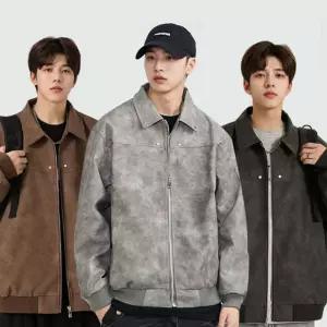 HS라이프 겨울 퍼자켓 모피 점퍼 코트 남성 간절기 캐쥬얼스타일 소프트 가죽 레더1071283