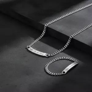 실버 할리본 선물 각인 목걸이 팔찌 펜던트 세트 미아방지 은 925실버