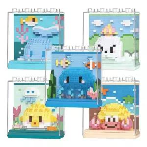 여름놀이 입체 미니 나노블럭 해양 동물 친구들 액자장식 만들기 디폼블럭