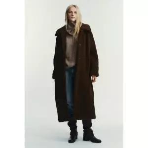 ZARA 자라 시어링 코트 - 다크 브라운[1255730716]