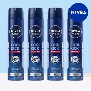 니베아 맨 데오드란트 스프레이 쿨 킥 200ml 4개