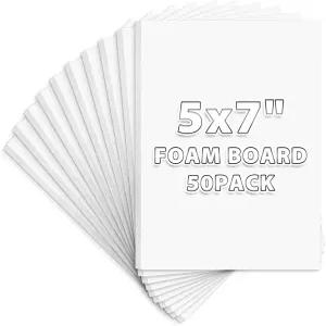 골든 스테이트 아트 50팩 폼 코어 백보드(두꺼운 두께 1 /8인치 흰색 5x7)