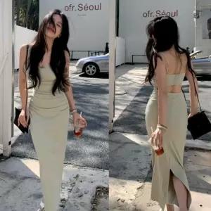 등파인원피스 홀복 드레스 휴가 끈나시 백리스