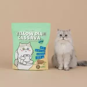 [미유박스] 고양이모래 옐로우 다이아 카사바 혼합 입자 4.5kg