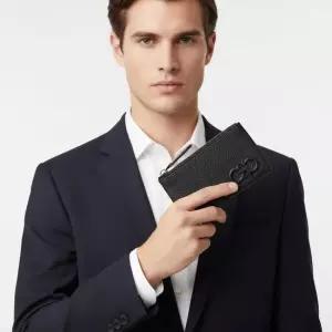 남성 더블 간치니 동전지갑 66 1128 NERO 0758062