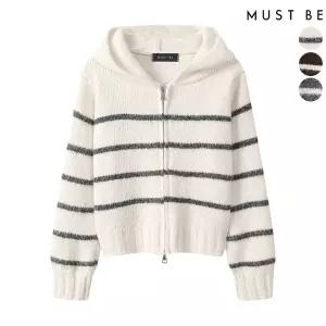 여성 스트라이프 투웨이 후드 집업