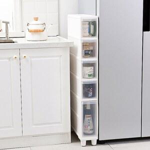 14CM 주방 화장실 코너 다용도 슬림서랍장 틈새수납장 이동식