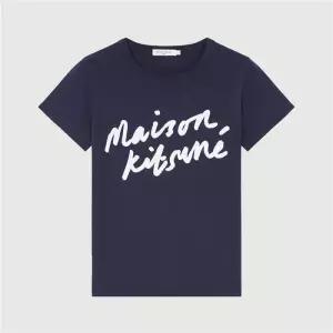 메종키츠네 핸드라이팅 클래식 반팔 티셔츠 AW00104KJ0005 NA
