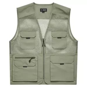 [하프클럽/랜더스]랜더스 망사 여름 작업조끼 메쉬 조끼 다용도 주머니 망사조끼 LD480 베이지