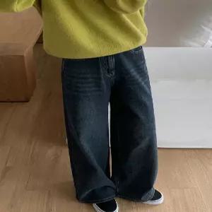 3287 다크캣샌드 워싱 스판 와이드핏 데님 (one color) 히든밴딩